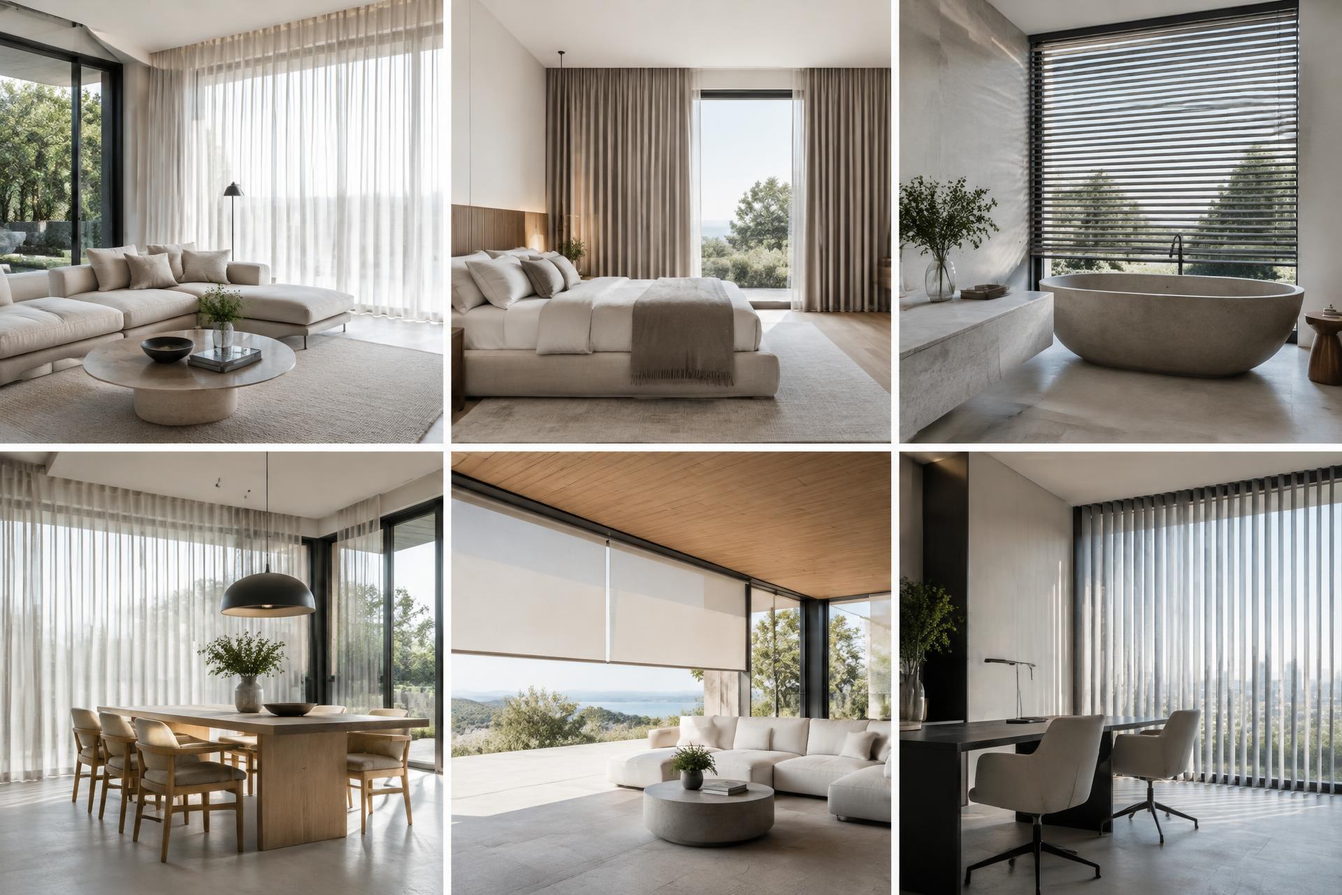 Cortina traslúcida, Residencial · Sala